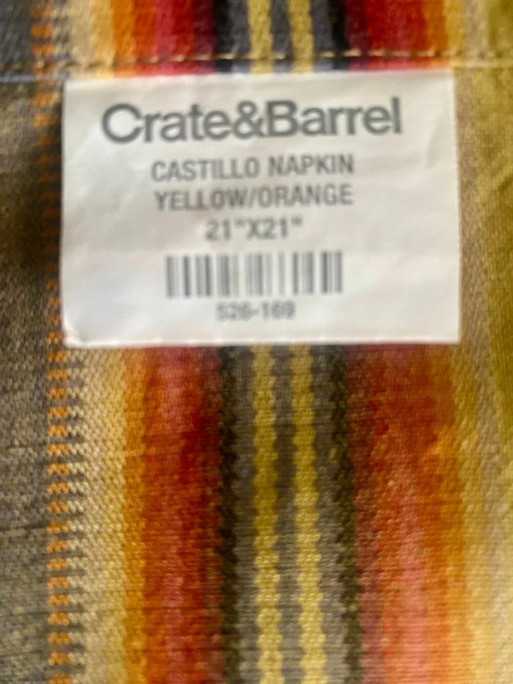 Crate & Barrel Castillo Cloth Napkins Set of Four